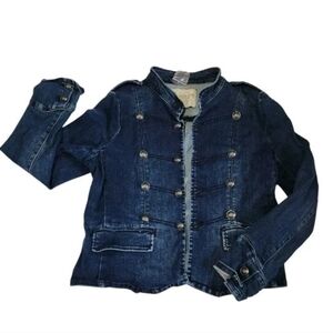 American Rag Cie Button Up Denim Long Sleeve Jean Jacket Womens Size M Blue